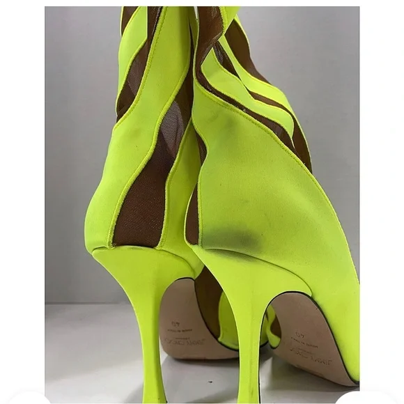 Jimmy Choo Neon Green Heeled Boots - Picture 7 of 12
